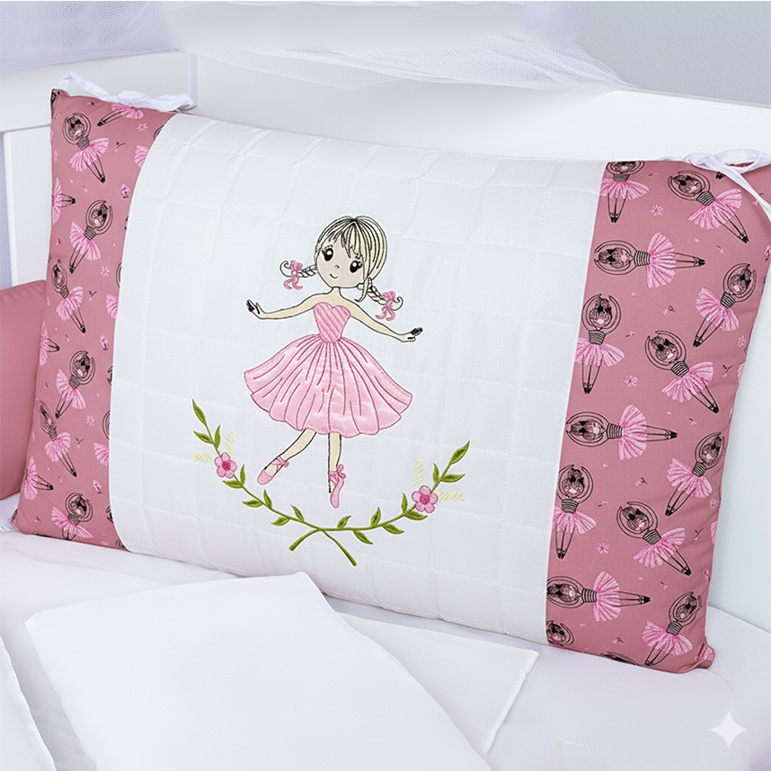 Kit Berço Tiquinho Capricho Bailarina Lili - 9 Peças Kit Berço Tiquinho Capricho Bailarina Lili - 9 Peças