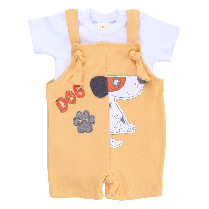 Macacão Curto Petutinha Bordado Dog E Body 2 Peças