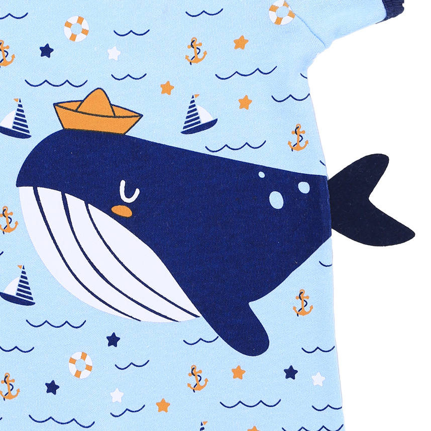 Macacão Curto Petutinha Bordado Navio Âncora Macacão Curto Petutinha Bordado Navio Âncora