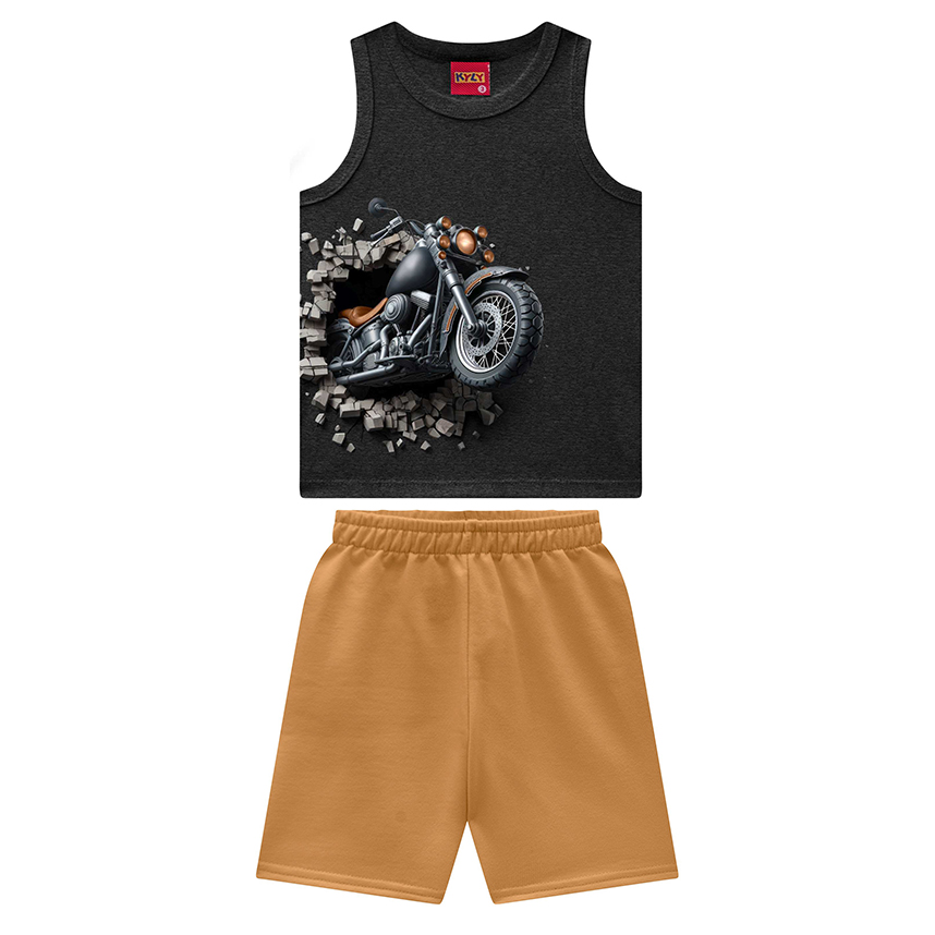Conjunto Infantil Kyly Camiseta Regata Estampada E Bermuda Conjunto Infantil Kyly Camiseta Regata Estampada E Bermuda