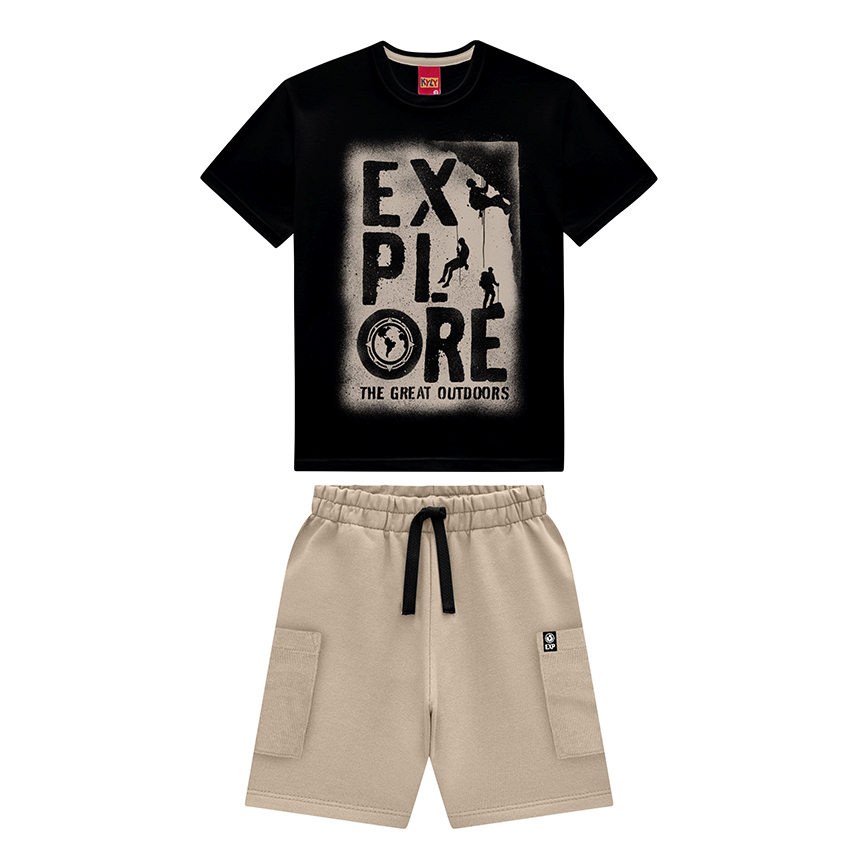 Conjunto Juvenil Kyly Camiseta Estampada E Bermuda Conjunto Juvenil Kyly Camiseta Estampada E Bermuda
