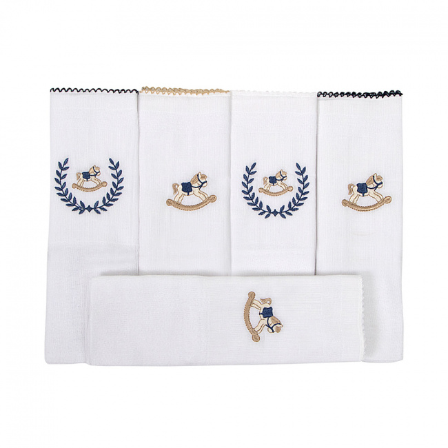 Fralda Bebê Biramar Bordado Cavalo 5 Peças