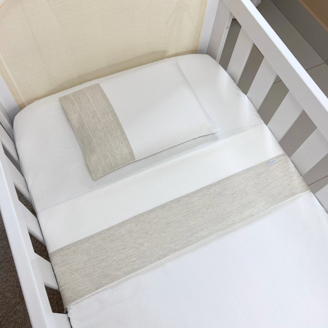 Jogo De Lençol Berço Biramar Percal Barrado 3 Peças