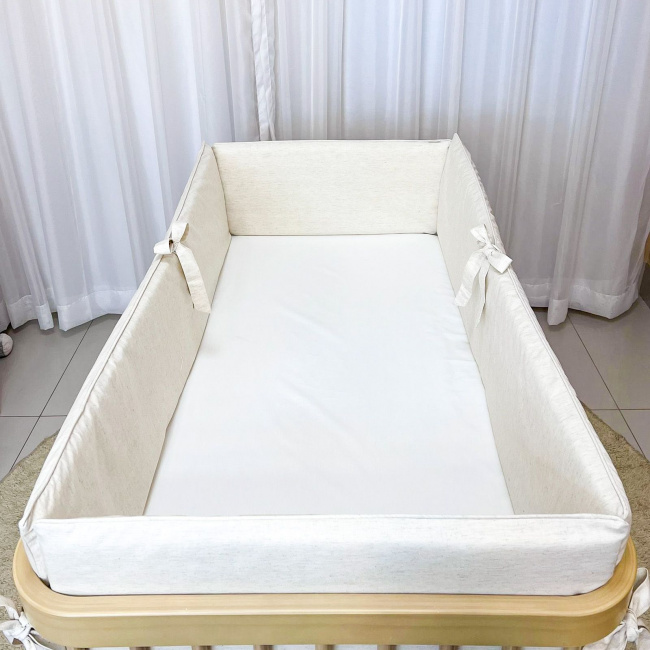 Protetor De Berço Biramar Antissufocante Liso 4 Peças