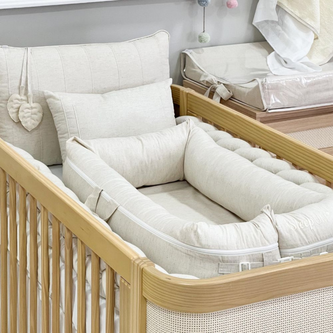 Ninho Redutor Para Bebê Biramar Linha Sleep Liso Bege