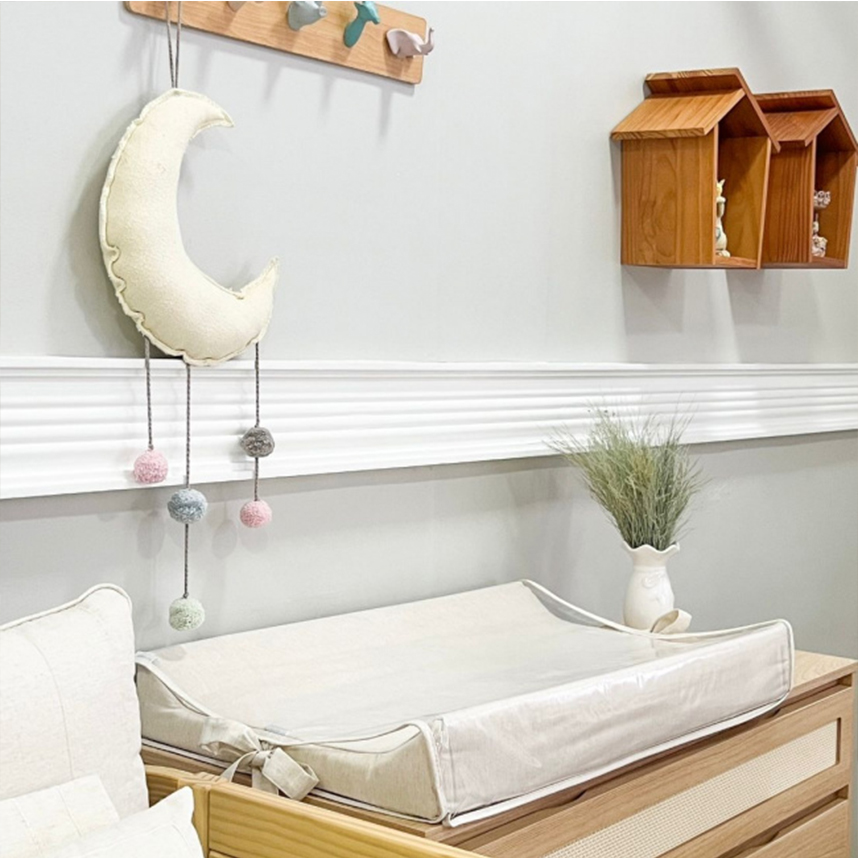 Trocador De Bebê Biramar Anatômico Liso PVC Bege