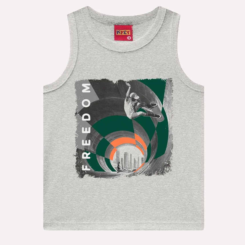 Camiseta Regata Infantil Kyly Estampa Freedom