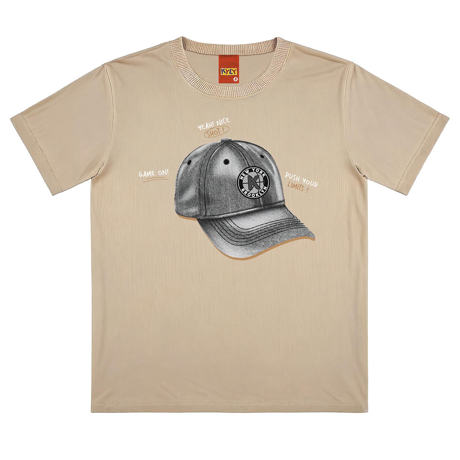 Camiseta Juvenil Kyly Meia Malha Estampa Boné Relevo