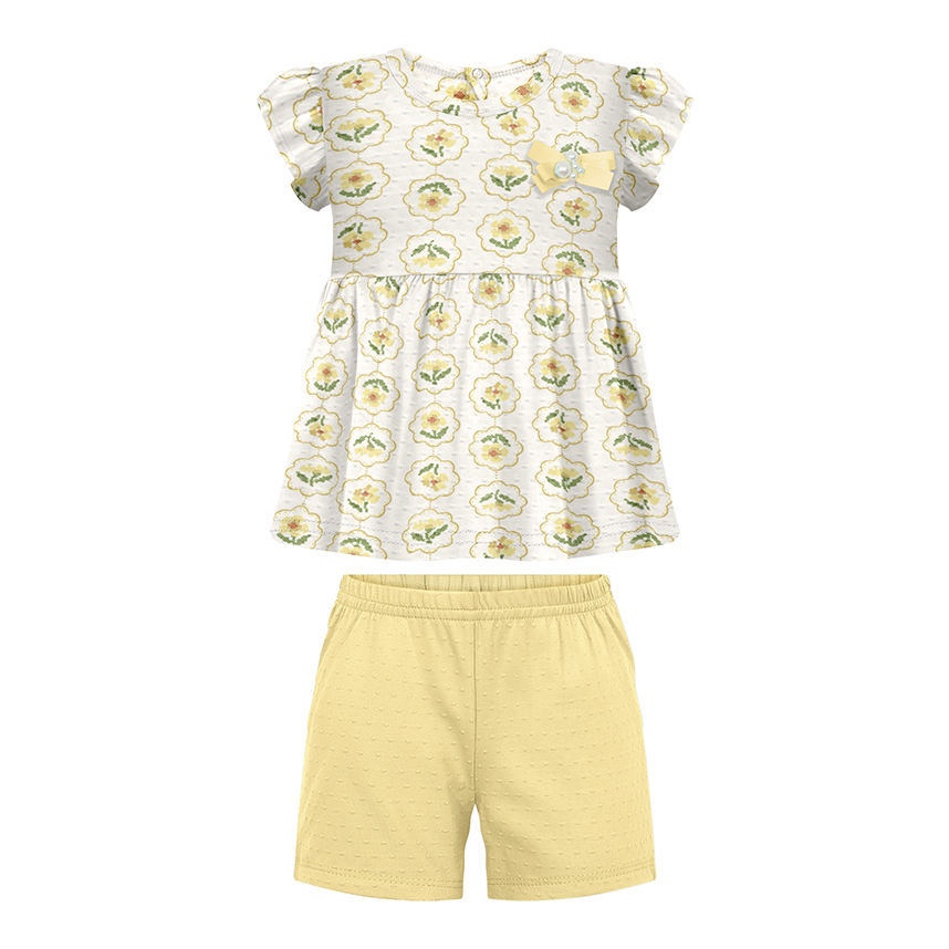 Conjunto Bebê Alakazoo Blusa Estampa Flores E Short Conjunto Bebê Alakazoo Blusa Estampa Flores E Short