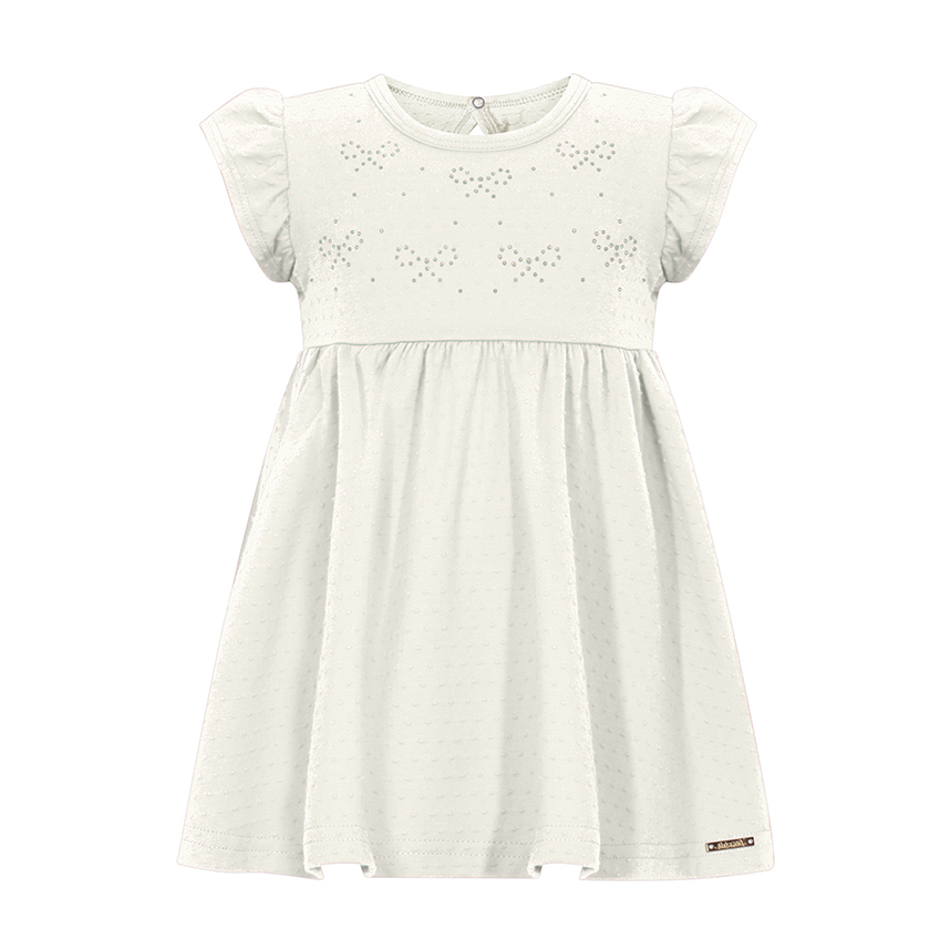 Vestido Bebê Alakazoo Malha Nikko Detalhe Strass