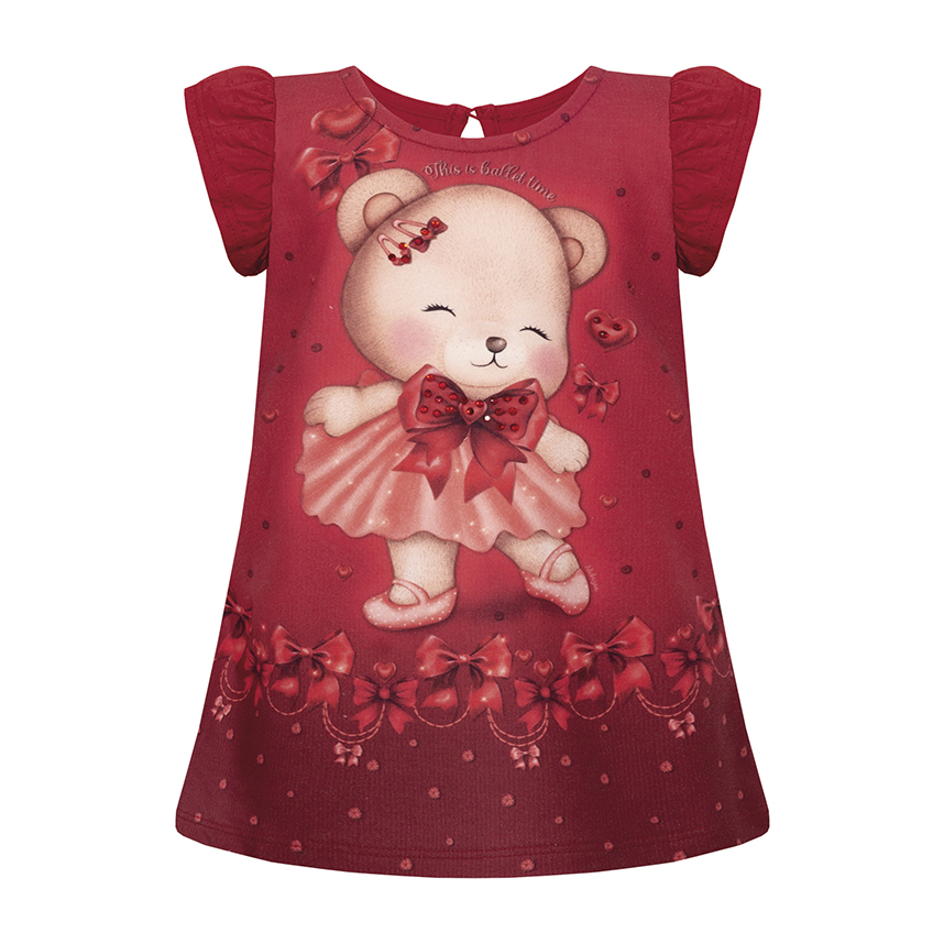 Vestido Infantil Alakazoo Moletom Soft Aplicações De Strass Vestido Infantil Alakazoo Moletom Soft Aplicações De Strass