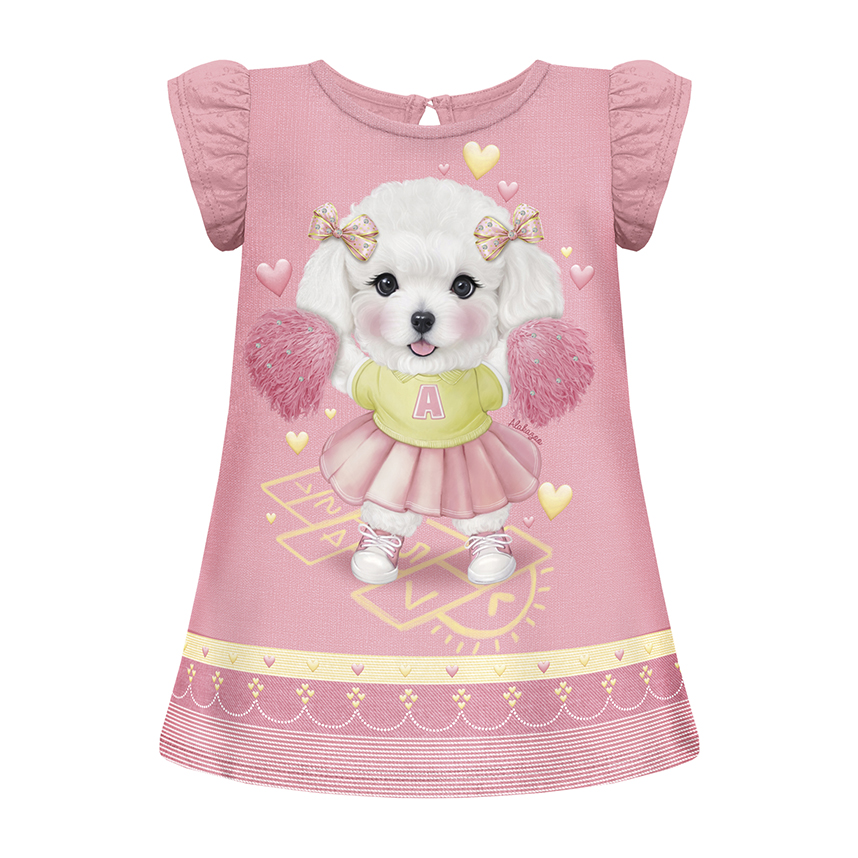 Vestido Infantil Alakazoo Moletom Soft Aplicações De Strass Vestido Infantil Alakazoo Moletom Soft Aplicações De Strass