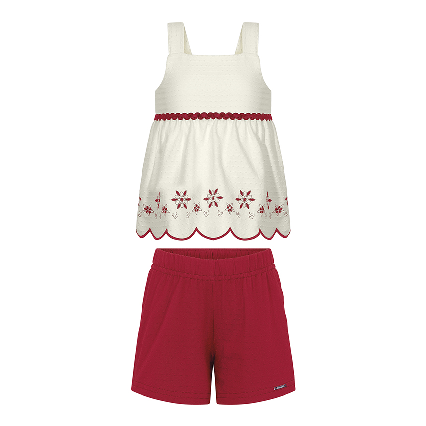 Conjunto Infantil Alakazoo Blusa Bordada E Short