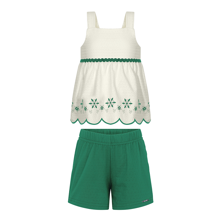 Conjunto Infantil Alakazoo Blusa Bordada E Short Conjunto Infantil Alakazoo Blusa Bordada E Short