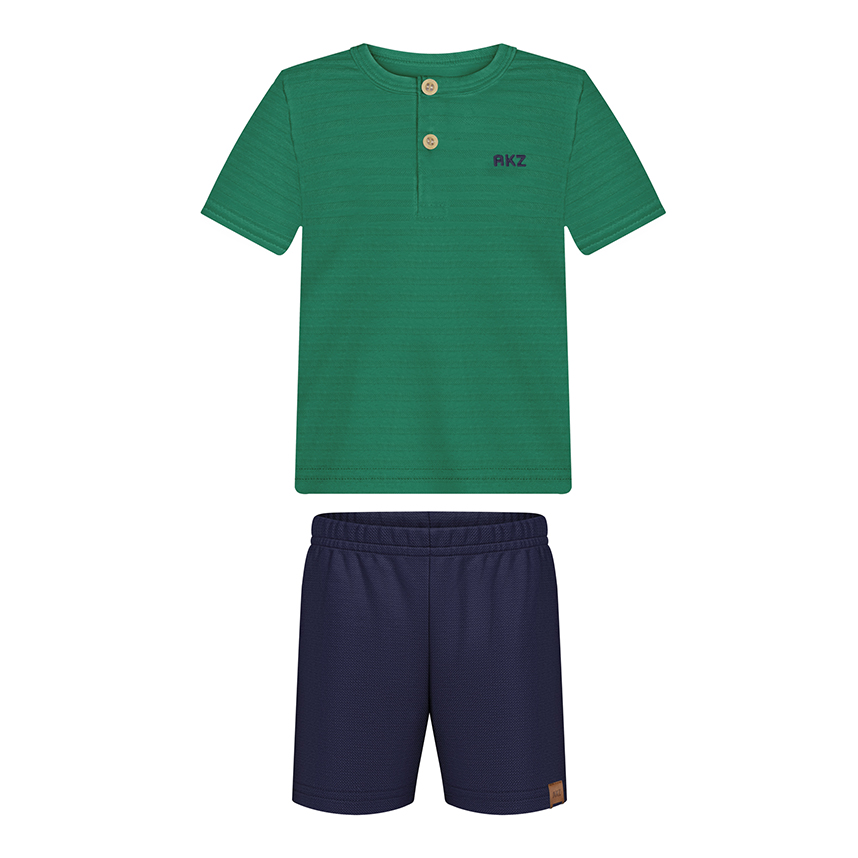 Conjunto Infantil Alakazoo Camiseta Bordado AKZ E Bermuda Conjunto Infantil Alakazoo Camiseta Bordado AKZ E Bermuda