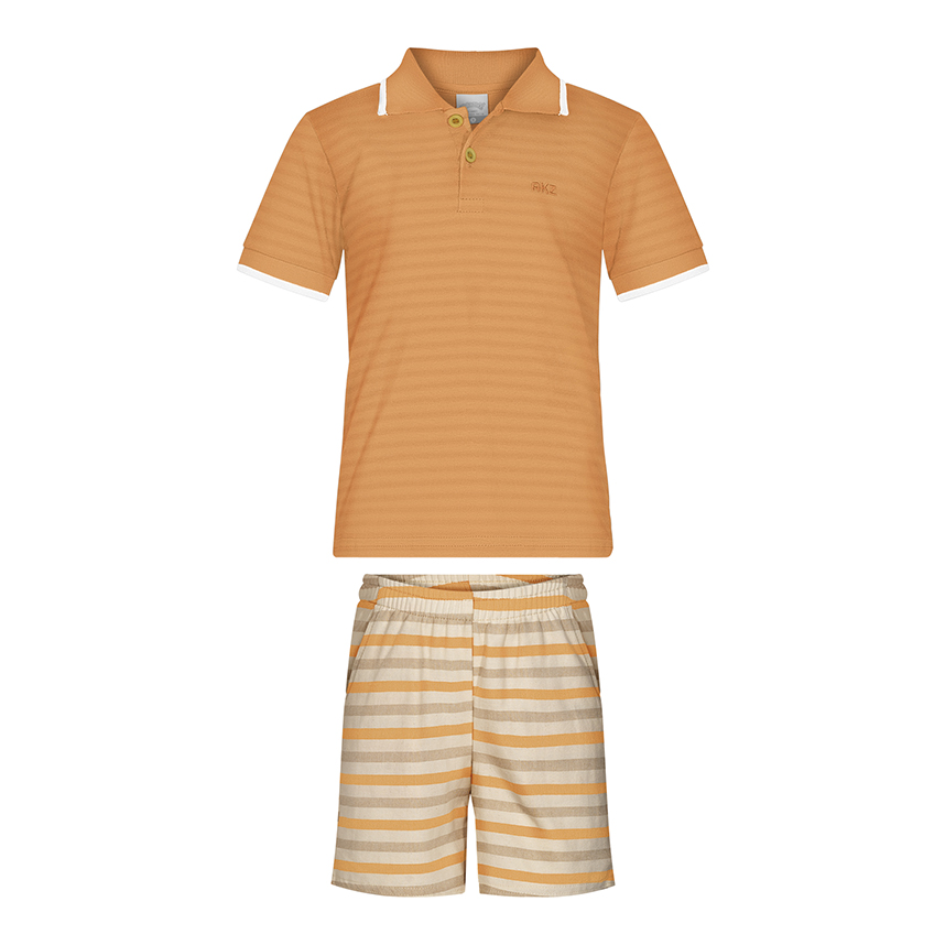 Conjunto Infantil Alakazoo Camiseta Gola Polo E Bermuda Conjunto Infantil Alakazoo Camiseta Gola Polo E Bermuda