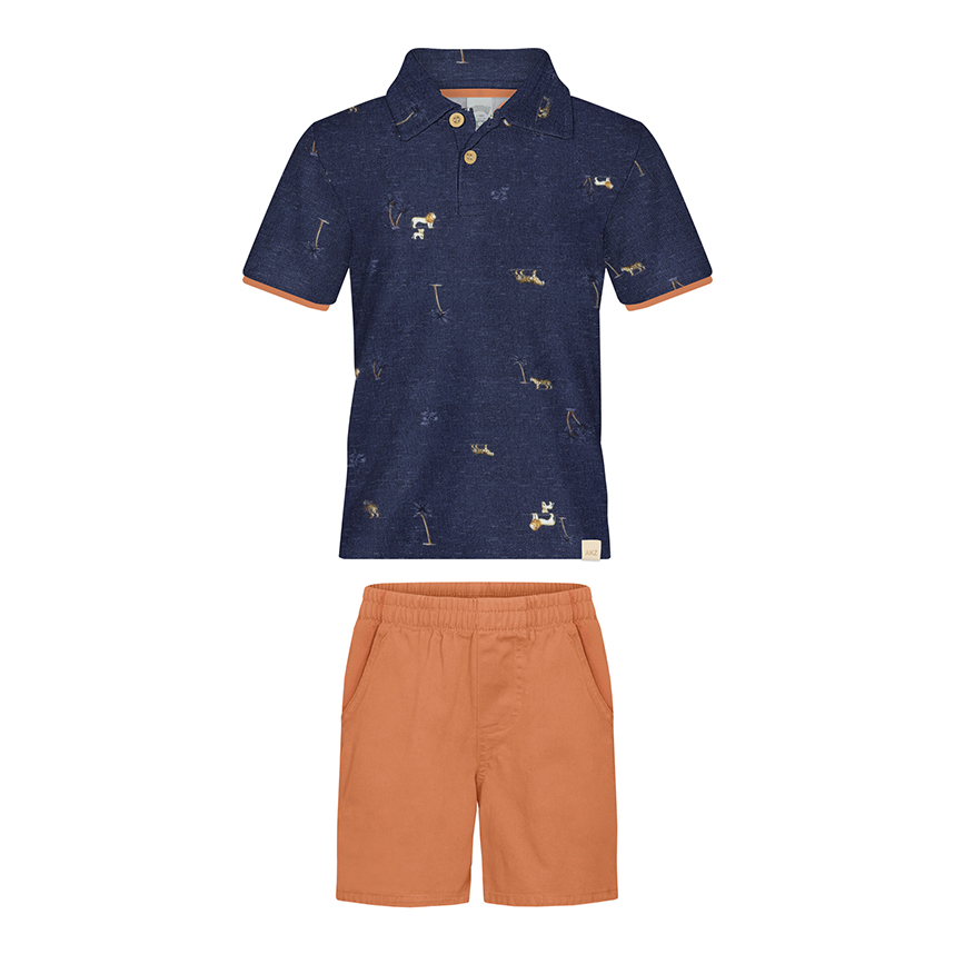 Conjunto Infantil Alakazoo Camisa Gola Polo E Bermuda Conjunto Infantil Alakazoo Camisa Gola Polo E Bermuda