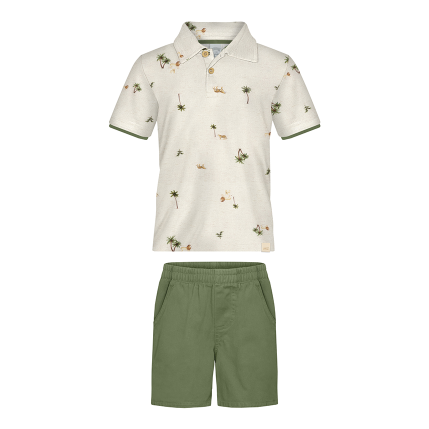 Conjunto Infantil Alakazoo Camisa Gola Polo E Bermuda Conjunto Infantil Alakazoo Camisa Gola Polo E Bermuda