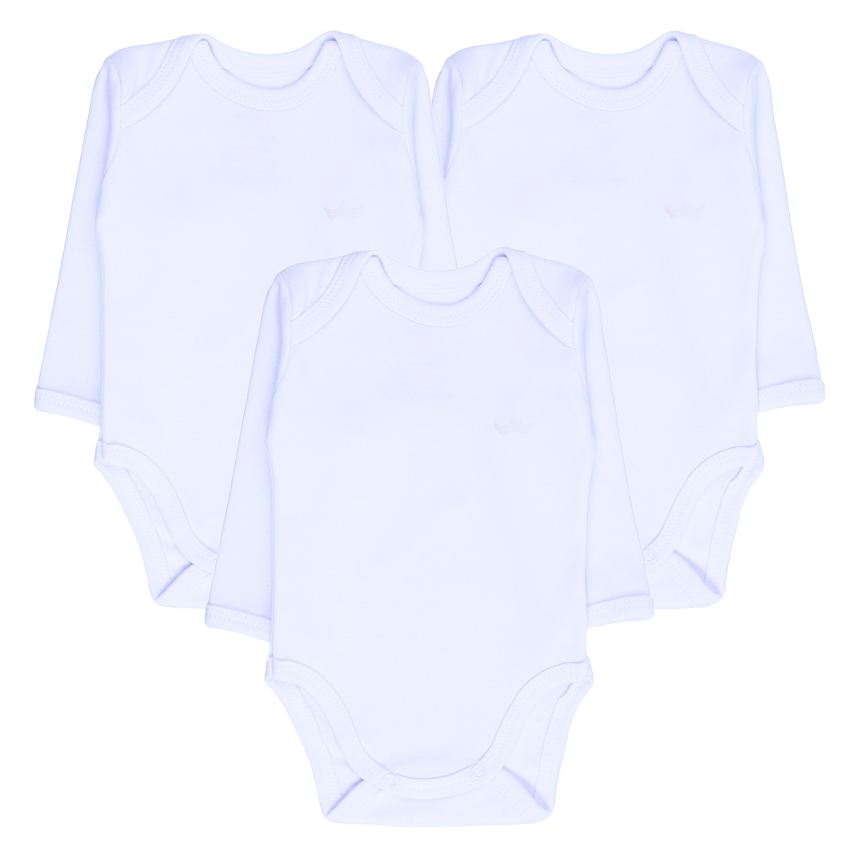 Kit Body Bebê Best Club Malha Fio 40 Com 3 Peças