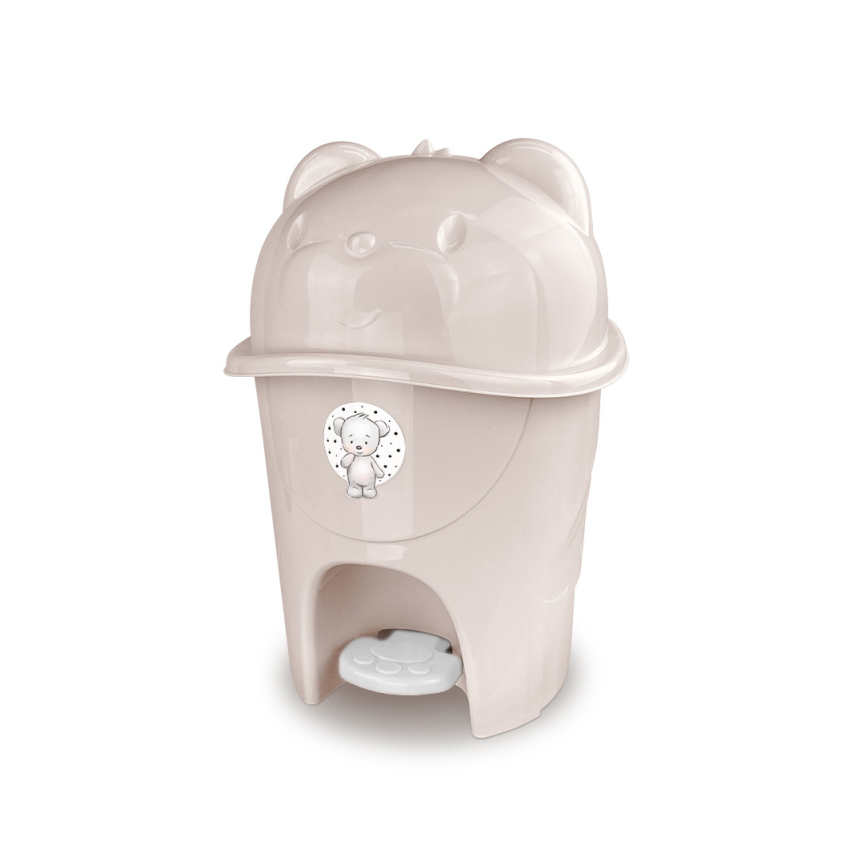 Lixeira Com Pedal Adoleta Cajovil 06 Litros Bege