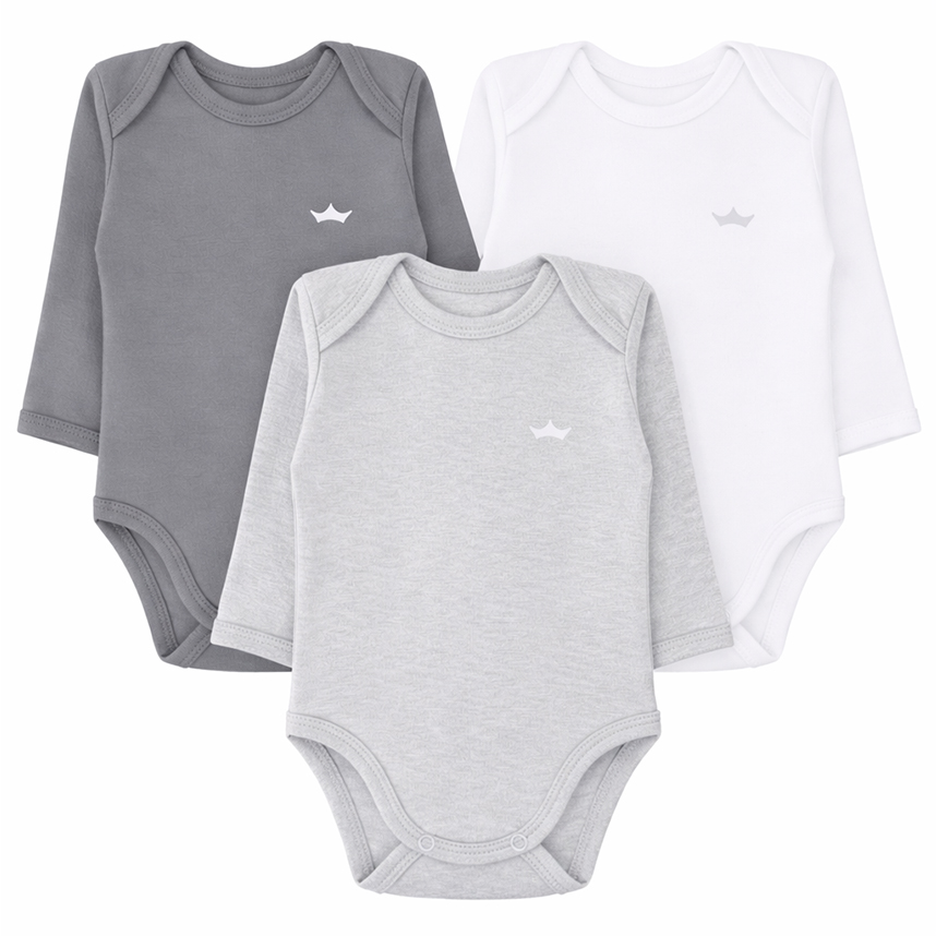 Kit Body Bebê Best Club Malha Fio 40 Com 3 Peças