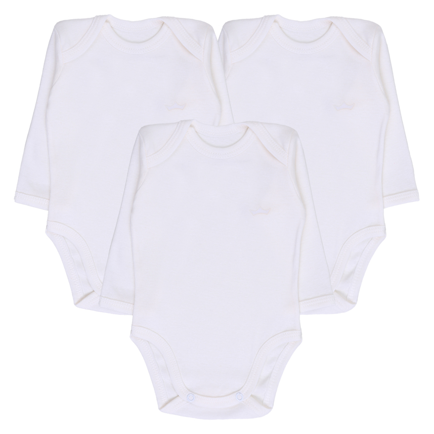 Kit Body Bebê Best Club Malha Fio 40 Com 3 Peças