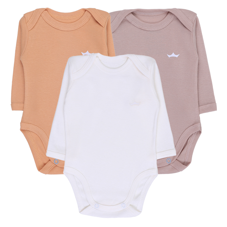 Kit Body Bebê Best Club Malha Fio 40 Com 3 Peças