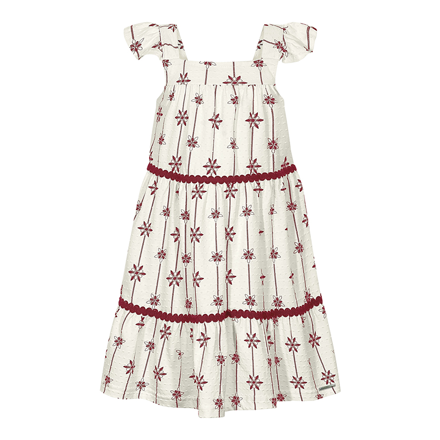 Vestido Infantil Alakazoo Alça Babado Estampado Vestido Infantil Alakazoo Alça Babado Estampado