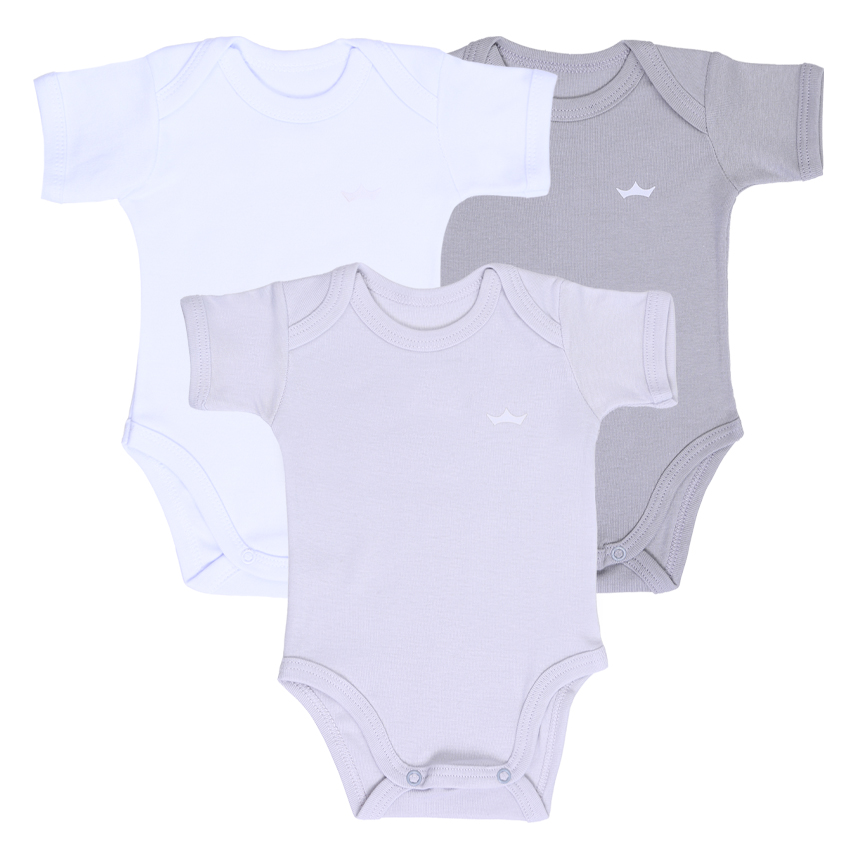 Kit Body Bebê Best Club Manga Curta Com 3 Peças