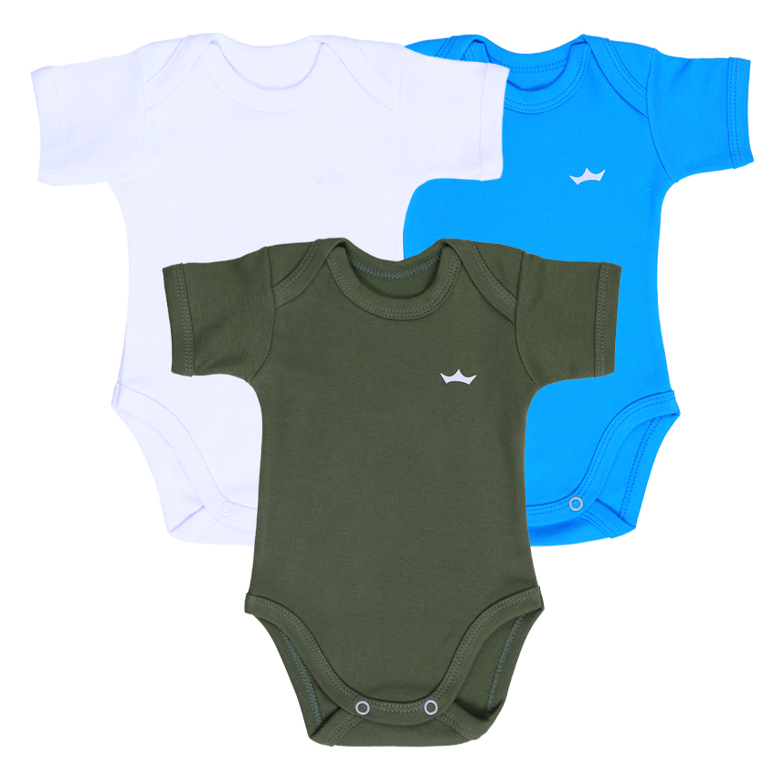 Kit Body Bebê Best Club Manga Curta Com 3 Peças