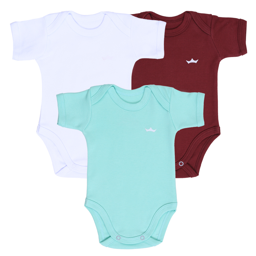 Kit Body Bebê Best Club Manga Curta Com 3 Peças