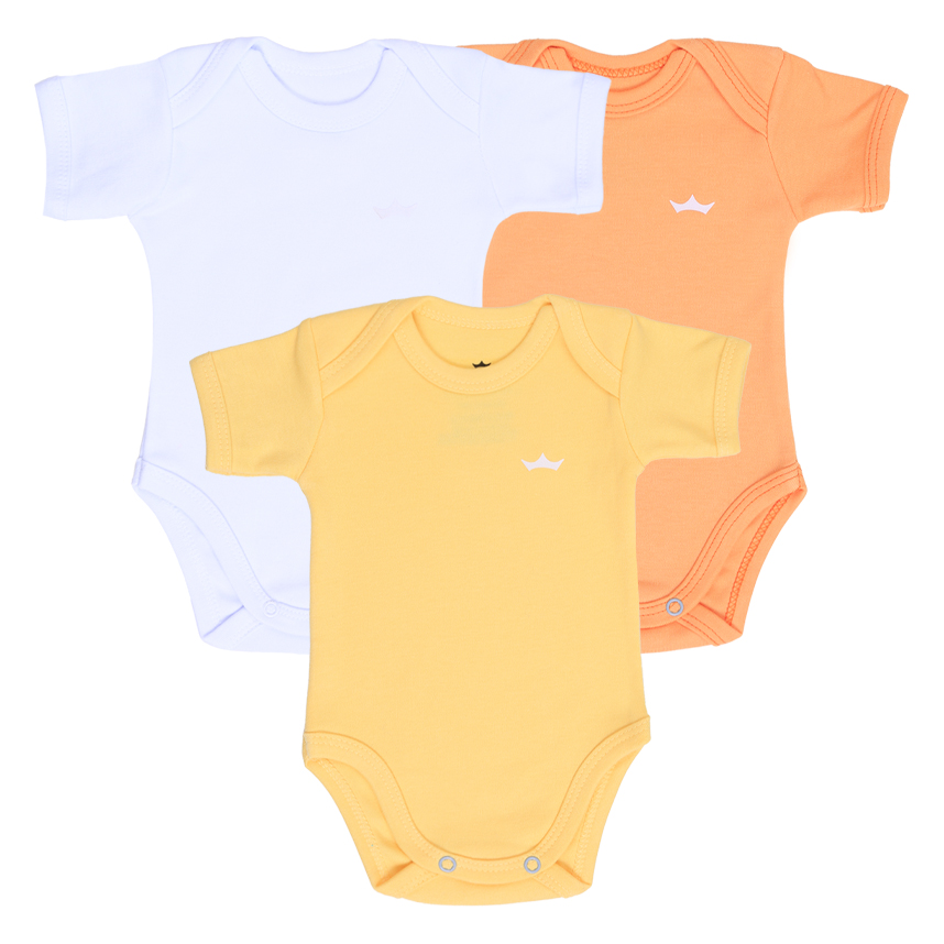 Kit Body Bebê Best Club Manga Curta Com 3 Peças