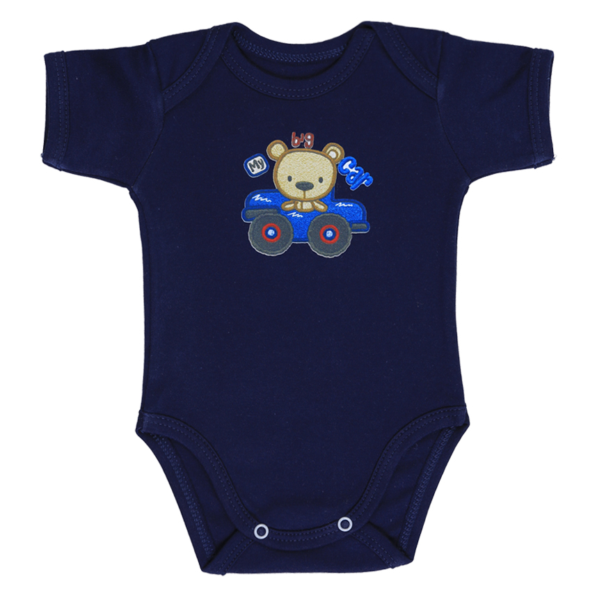 Kit Body Bebê Best Club Bordado Urso Com 3 Peças Kit Body Bebê Best Club Bordado Urso Com 3 Peças