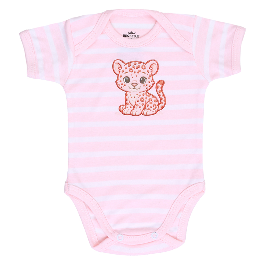 Kit Body Bebê Best Club Bordado Onça Com 3 Peças Kit Body Bebê Best Club Bordado Onça Com 3 Peças