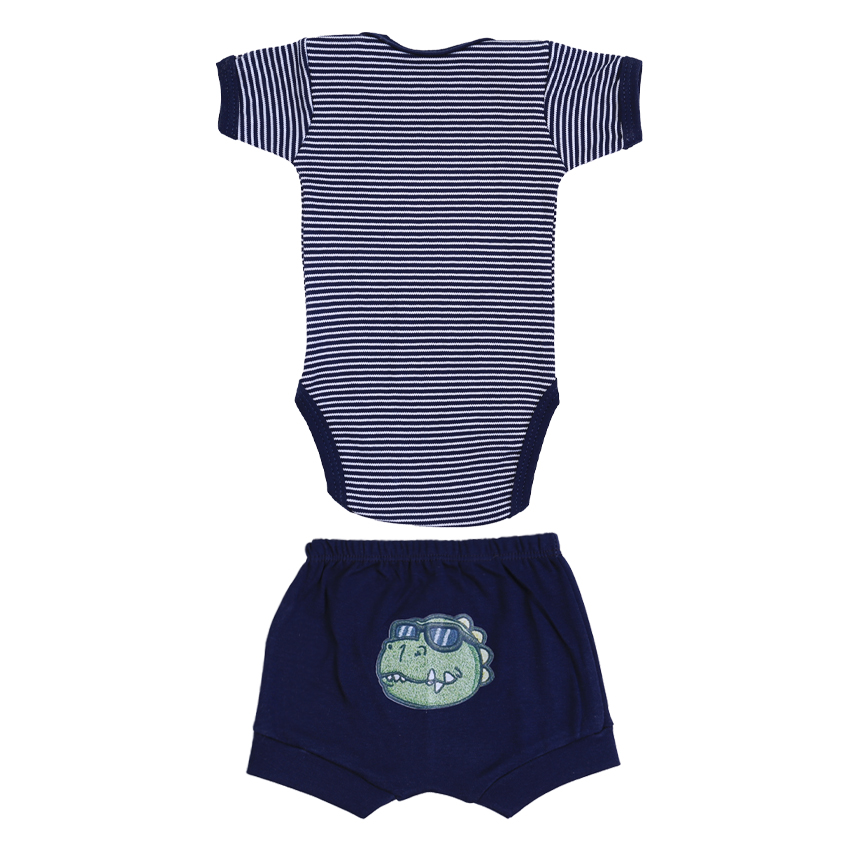 Conjunto Bebê Best Club Body Listra E Short Estampa Dino Conjunto Bebê Best Club Body Listra E Short Estampa Dino