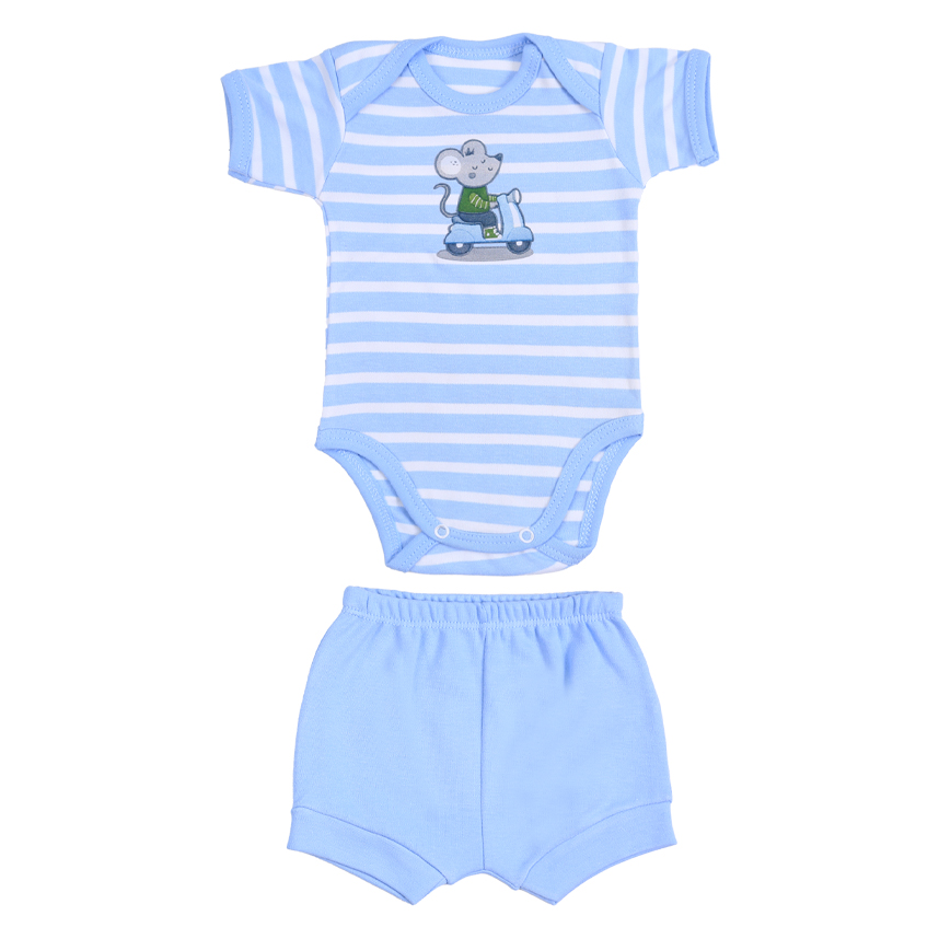 Conjunto Bebê Best Club Body e Short Estampa Ratinho