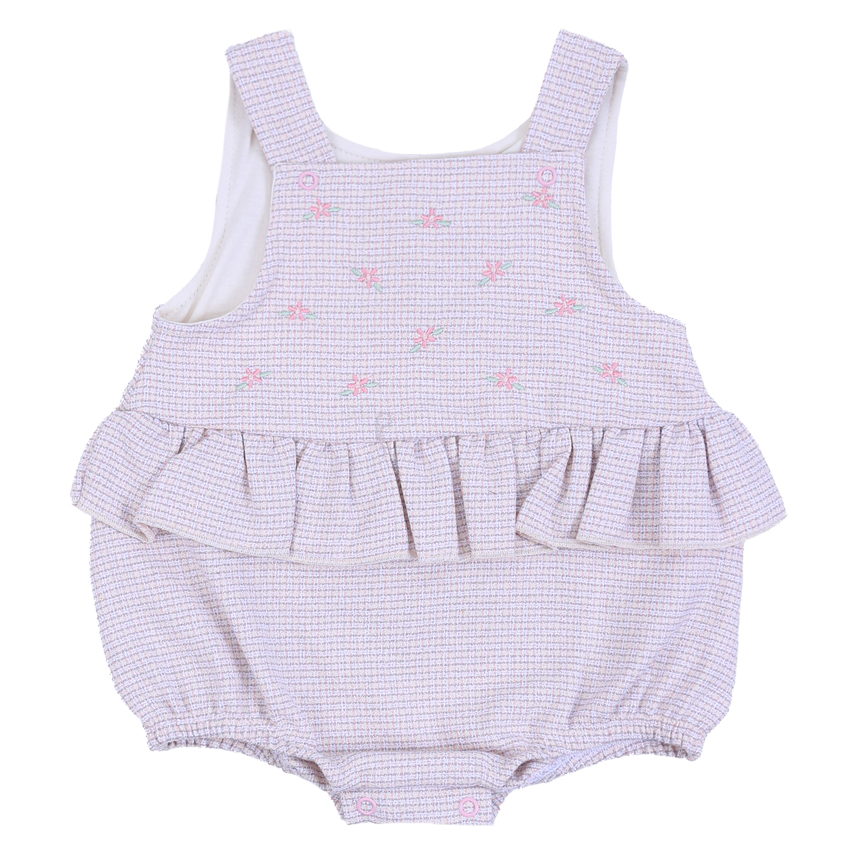 Banho De Sol Sonho Meu Xadrez Babado Bordado Flor