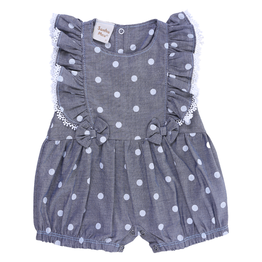 Banho De Sol Bebê Sonho Meu Estampa Ancora Poá E Laço