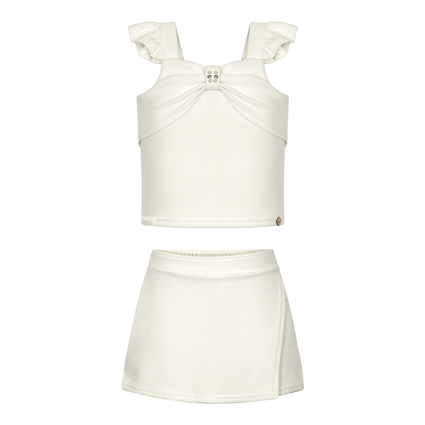 Conjunto Infantil Alakazoo Blusa Alça Babado E Short Saia Conjunto Infantil Alakazoo Blusa Alça Babado E Short Saia