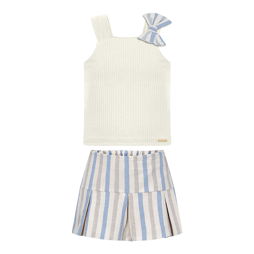 Conjunto Infantil Alakazoo Blusa Regata Detalhe Laço E Short Conjunto Infantil Alakazoo Blusa Regata Detalhe Laço E Short