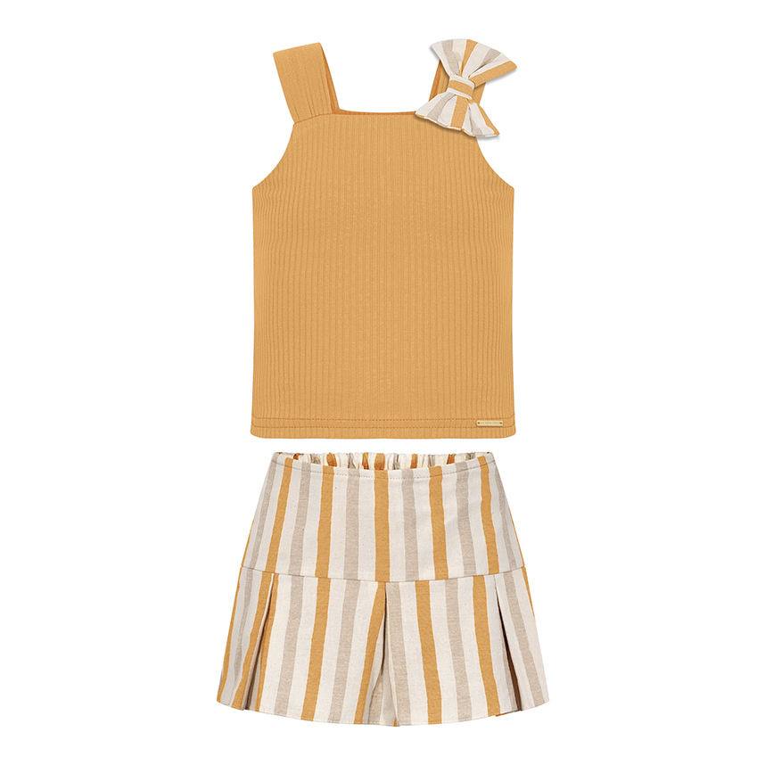 Conjunto Infantil Alakazoo Blusa Regata Detalhe Laço E Short Conjunto Infantil Alakazoo Blusa Regata Detalhe Laço E Short