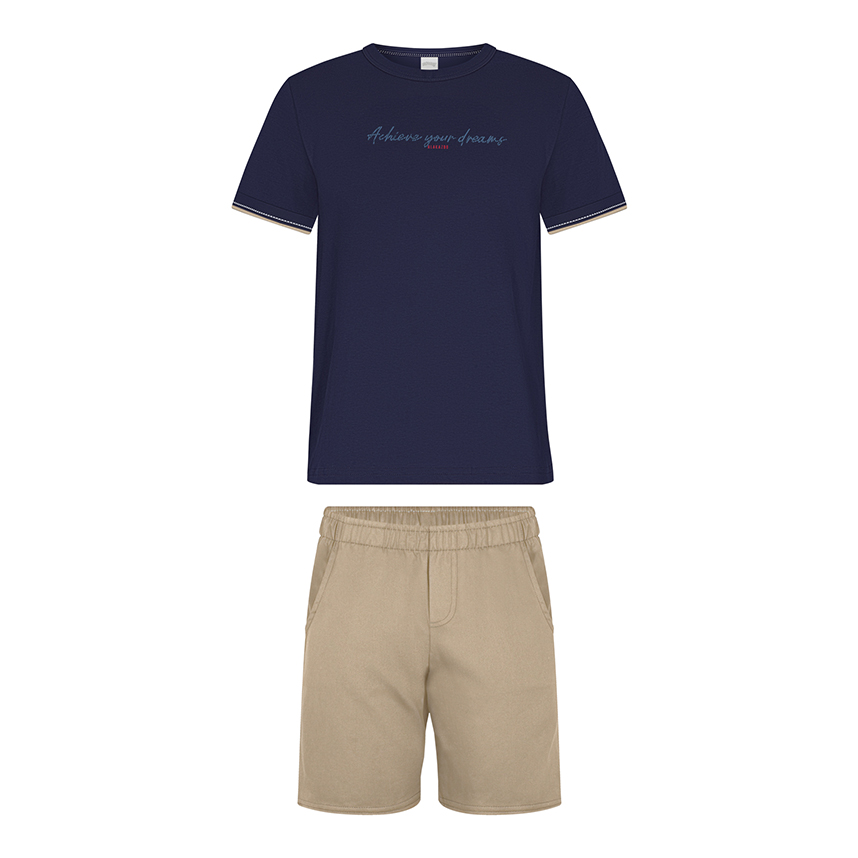 Conjunto Infantil Alakazoo Camiseta Meia Malha E Bermuda Conjunto Infantil Alakazoo Camiseta Meia Malha E Bermuda
