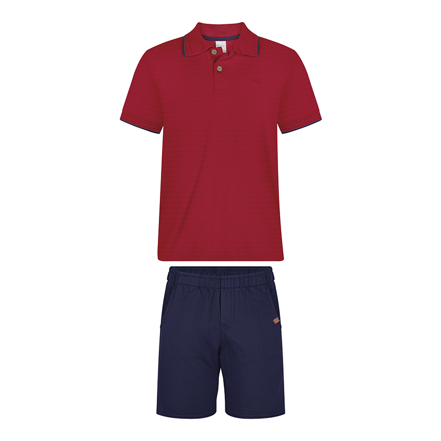 Conjunto Infantil Alakazoo Camiseta Gola Polo E Bermuda Conjunto Infantil Alakazoo Camiseta Gola Polo E Bermuda