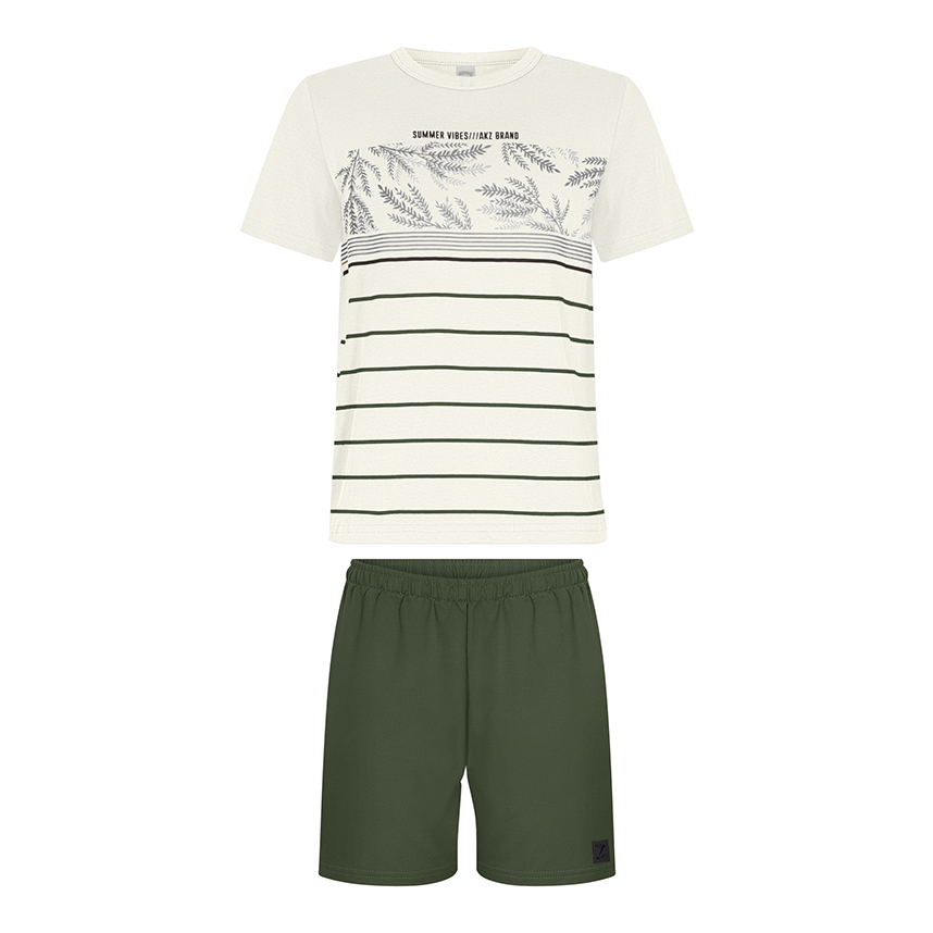 Conjunto Infantil Alakazoo Camiseta Meia Malha E Bermuda Conjunto Infantil Alakazoo Camiseta Meia Malha E Bermuda