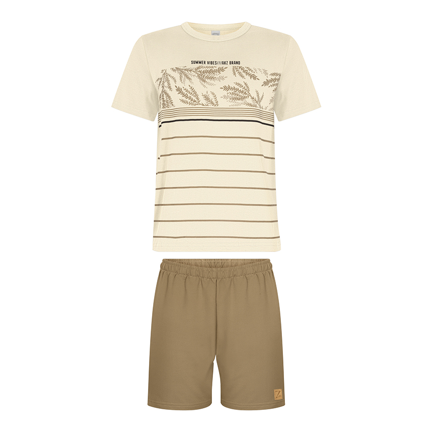 Conjunto Infantil Alakazoo Camiseta Meia Malha E Bermuda Conjunto Infantil Alakazoo Camiseta Meia Malha E Bermuda