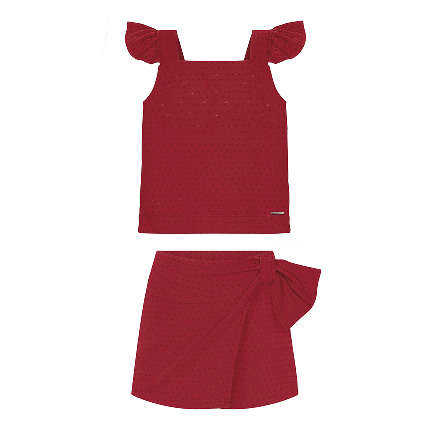 Conjunto Infantil Alakazoo Blusa Detalhe Strass E Short Saia Conjunto Infantil Alakazoo Blusa Detalhe Strass E Short Saia