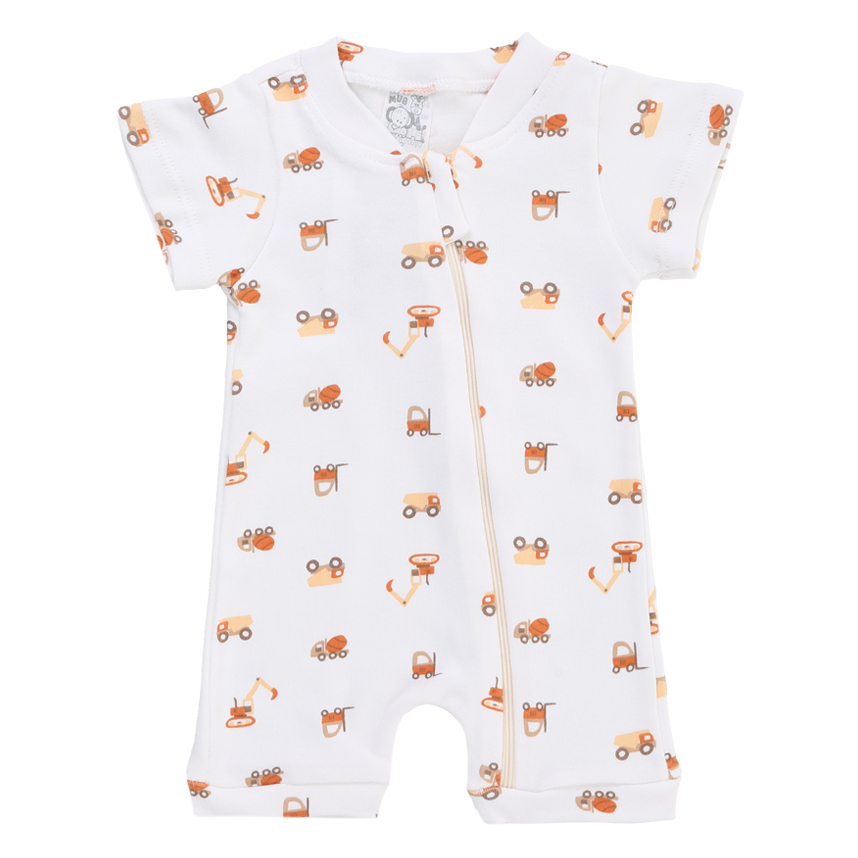 Macacão Curto Mub Menino Em Suedine Estampado