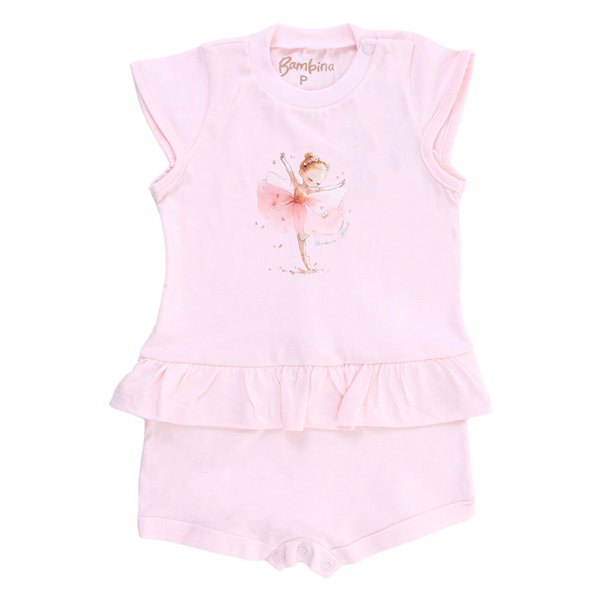 Macacão Curto Bebê Bambino Estampa Bailarina