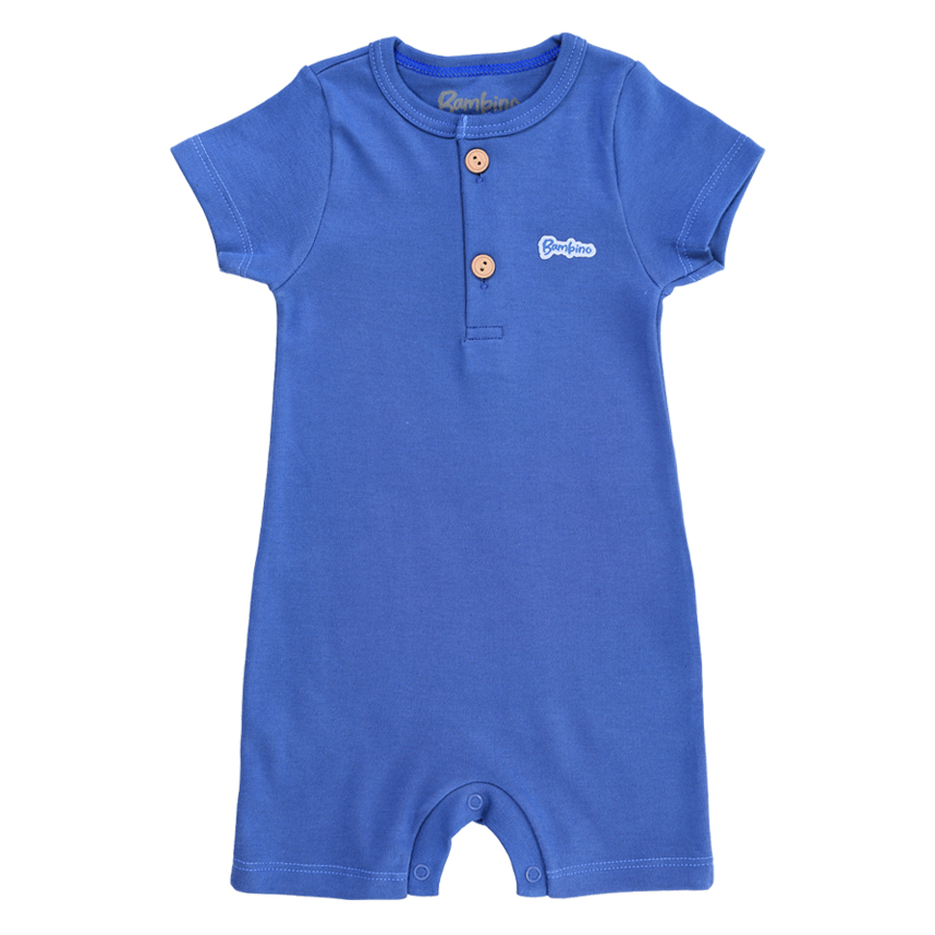 Macacão Curto Bebê Bambino Liso Detalhe Botões