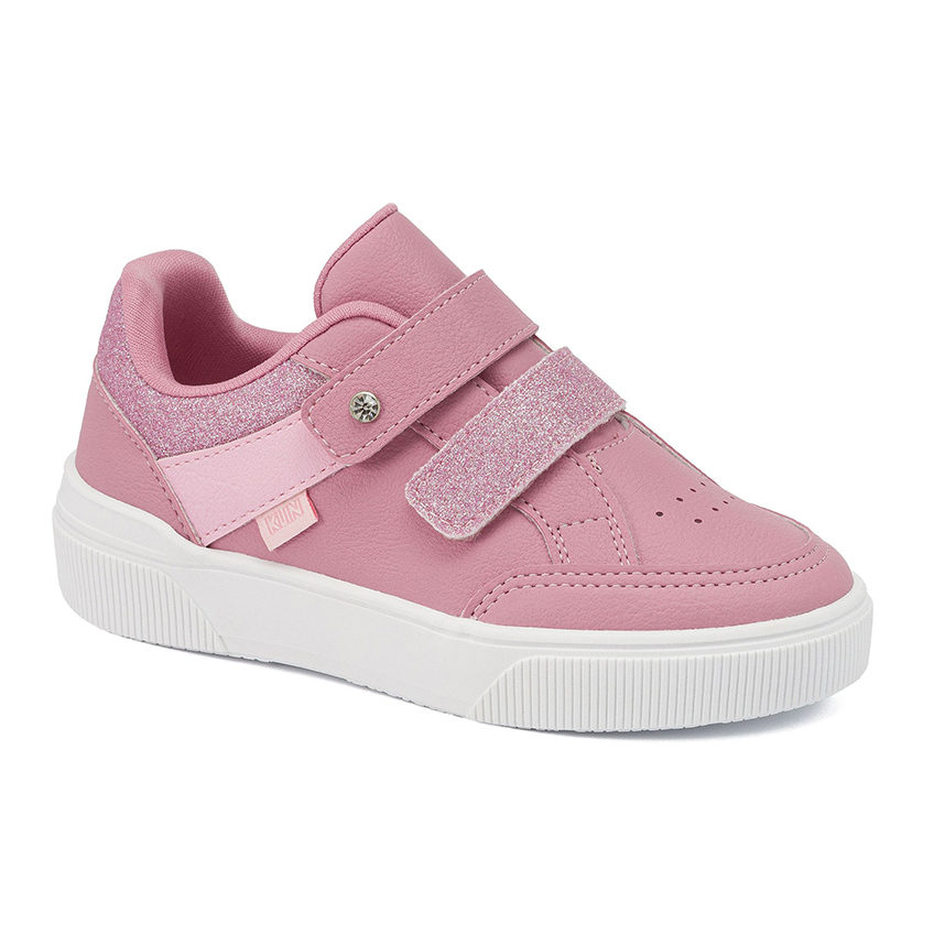 Tênis Infantil Klin Dois Velcros Com Glitter